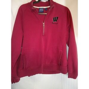 Vintage Blue Route Wisconsin Badgers Quarter Zip‎ Pullover Sweatshirt XXL